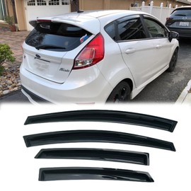 Puermto 94547 Sunproof Waterproof Side Window Wind Deflector, 4pcs Protective Replacements Rain Guards Set, Window Visor fit for 2009-2019 Ford Fiesta 5Door Hatchback & 4Door Sedan