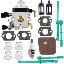 HPENP C1Q-S97 Carburetor with Air Filter Fuel Line Kit for Stihl FS38 FS45 FS45C FS45L FS46 FS55 FS55C FS55R FS55RC FS55T HL45 KM55 KM55C KM55R KM55R ZAMA Carb String Trimmer Weed Eater