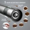 Small Electric Salt and Pepper Grinder Set Rechargeable, Adjustable Coarseness,