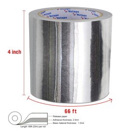 Hxtape Aluminum Foil Glass Fiber Cloth Tape,Silver,Good for HVAC, Sealing & Patching Hot & Cold Air Ducts, Metal Repair (4-4 mil-20m)