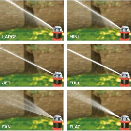 Eden Metal Adjustable 6-Pattern Mobile Rotary Gear Drive Garden Sprinkler for Yard W/