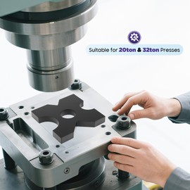 2 Pack Arbor Press Plate, 20 Ton and 32 Ton Shop Metal Press Plates, Heavy Shop Press Bed Plates with 4 Notch, H Frame Hydraulic Shop Press Plate, 1" x 7" x 7"