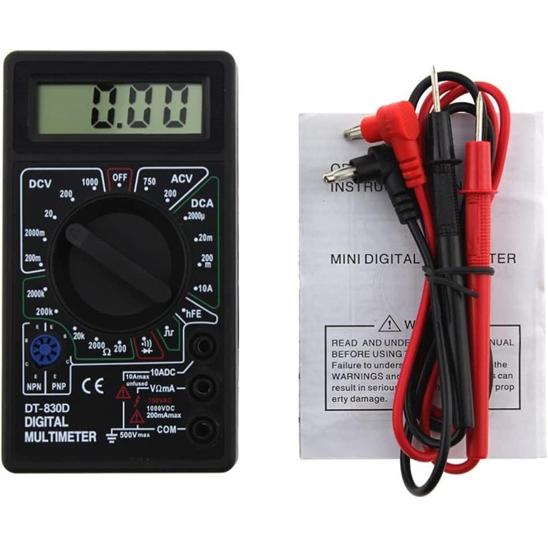 DTY DT-830D Small Digital Multi Tester with Japanese Instruction Manual
