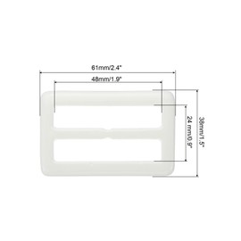 PATIKIL 1.5x2.4" Resin Scarf Ring Clip, 20Pcs Rectangle Scarf Ring Buckles for Woman Silk Scarf, Loose T-shirt, Decoration, White