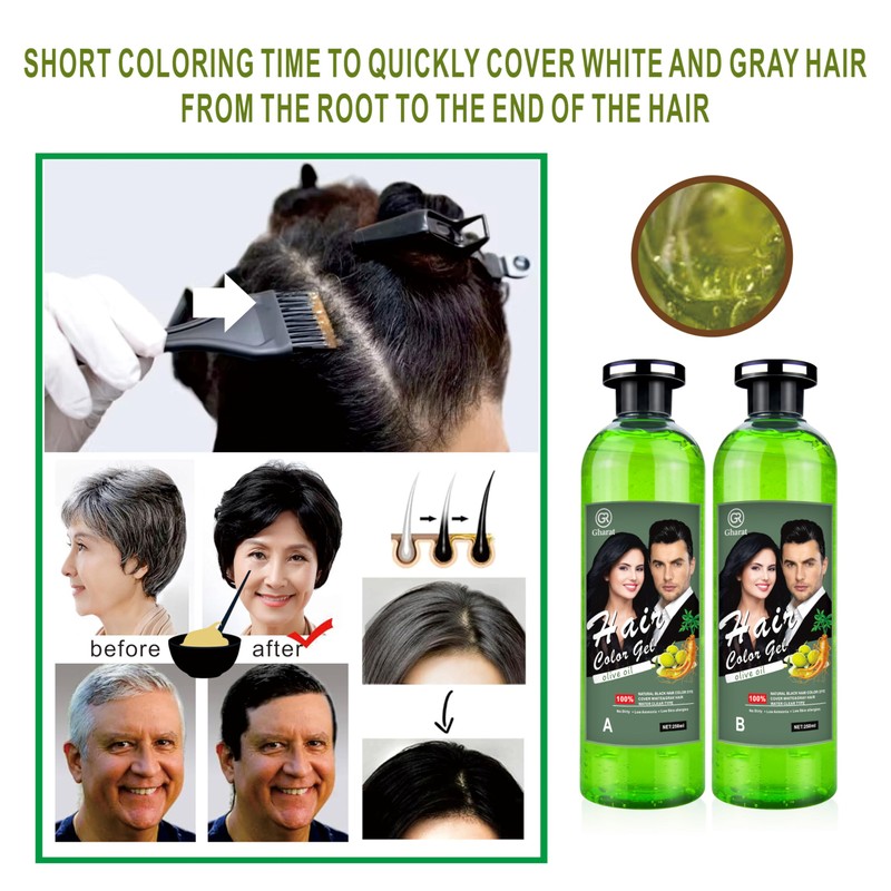 GR Gharat Black Hair Colour Gel - Natural Instant Hair