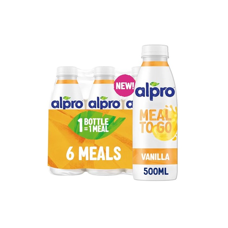 Alpro Meal To Go Vanilla Flavour, Ready-To-Drink Meal Replacement Drink,