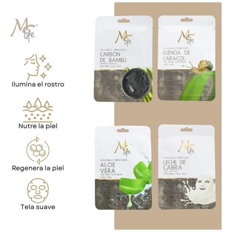 4pzs Exfoliante Facial Hidratante Skincare, Hidrata. Mc Life Paquete 4