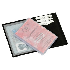 Leather ID Card Holder Credit Card Holder Car Folder Various Colours, black, ID wallet