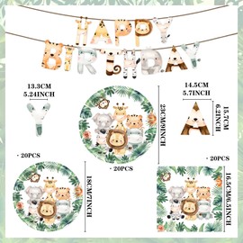 Jungle Safari Theme Birthday Party Supplies Animal Plates Napkins for Birthday Baby Shower Decorations