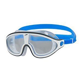 Speedo Unisex Biofuse Rift Mask Swimming Goggles | Open Water Swim Mask | Anti-Fog | Anti-Leak, Blue/Clear, One Size