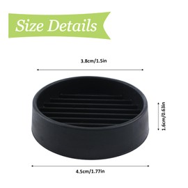 UFURMATE Round Furniture Coasters 1.5" 4 Pack Black Rubber Furniture Coasters Chair Wheel Stoppers Non-Slip Floor Protector for Carpet, Hardwood Floors, Tile
