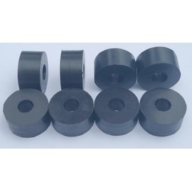 8 PCS Rubber Spacer 1 Inch OD x 3/8 Inch ID x 1/2 Inch Thickness Black Round Rubber Washers Anti Vibration Neoprene Rubber Bushings Spacers Washers for Home and Car Accessories