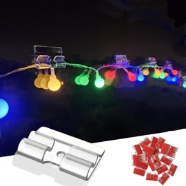 Kamozimi Hooks for Outdoor String Lights Clips: 27Pcs Heavy Duty Cable Clips with Waterproof Adhesive Strips for Hanging Christmas Light - Outside UV-Resistant Clear Sticky Cord Holders Rope Organizer
