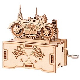 Toy Mechanical Car Model, 3D Wooden Puzzle, Toys for Boys and Girls, Assembly Music Model, Brain Teaser for Adults and Kids