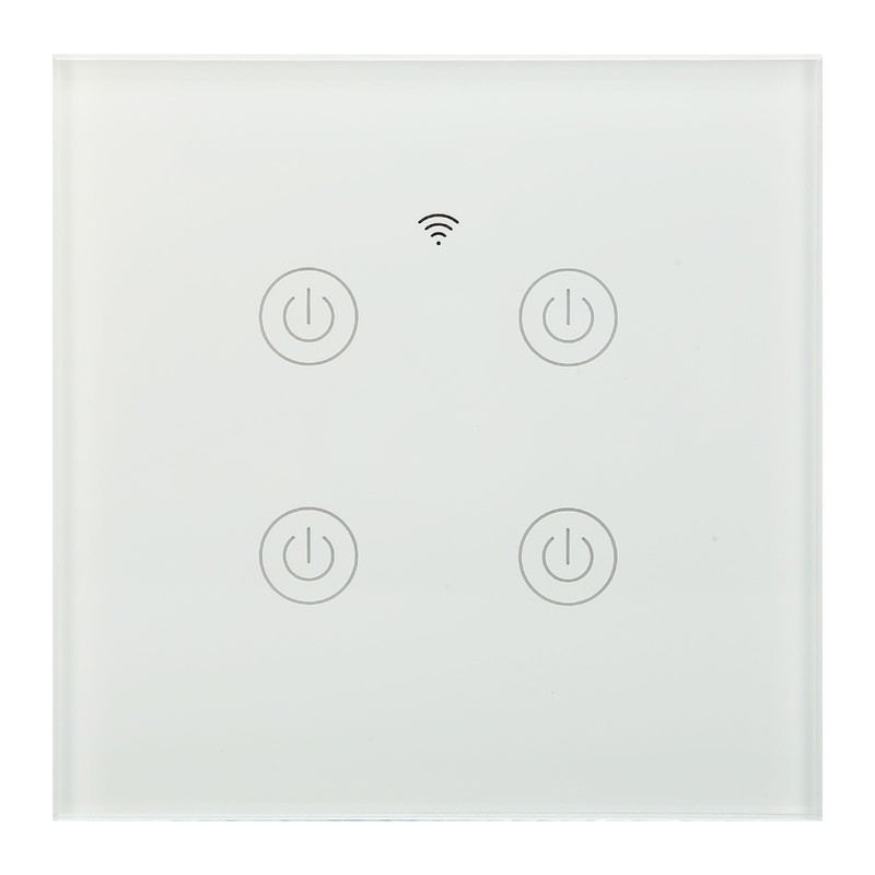 WiFi Smart Wall Light Switch Tempered Glass Remote Control Wireless