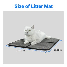 CATLINK Cat Litter Mat Double Layer for Automatic Cat Litter Box, Easy to Clean Kitty Litter Mats for Floor, Scatter Control, Black