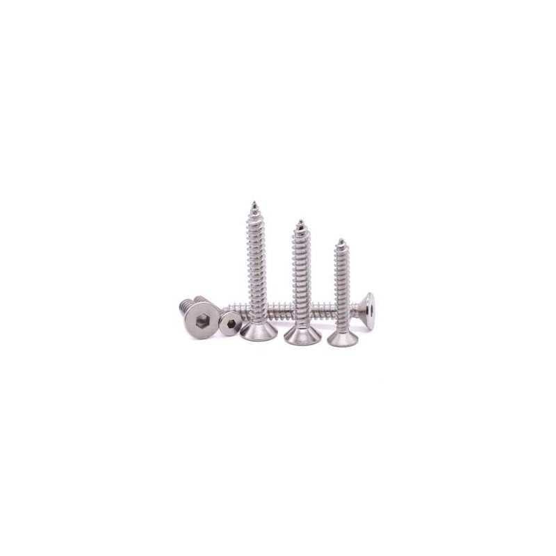 M6 x 16mm Flat Socket Cap Head Self Tapping Screws,