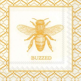 Boston International IHR Roseanne Beck - Servilletas de papel para bebidas de cóctel, 5 x 5 pulgadas, zumbado, 20 unidades (paquete de 1)