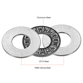 sourcing map 2 x AXK1226+2AS Needle Bearing with 2 Washers 12 mm ID 26 mm OD 2 mm Thick GCr15