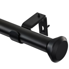 SIMEWIN Heavy Duty Curtain Rods for Windows 66 to 120 Inches, Black Adjustable Curtain Rods with Diamond Finials for Bedroom, Living Room, Patio, Kitchen, Farmhouse