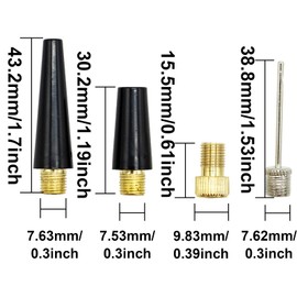 REBECASKYENS 4 Pieces Ball Pump Needle Set Needle inflator Kit Needle Nozzle Adapter Needle Nozzle Adapter Kit Ball inflation Pump Needle Valve Adapter Kit Ball Pump Needle Bike Tire inflating Kit