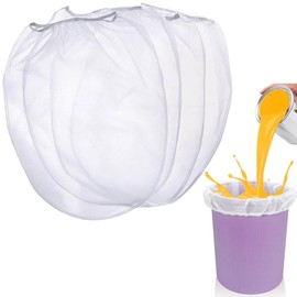 HAOBIN Colour Strainer Bag, 5 Gallon Colour Strainer, Strainer Bag, White, Fine Mesh Colour Filter Bag, White Fine Mesh Strainer Bag, Elastic Opening Bucket Filter Bag for Hydroponics Painting,