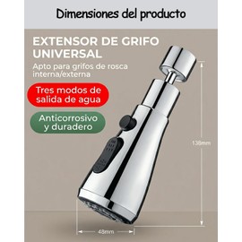 Aireador De Grifo, Extensor De Grifo, Regadera Para Fregadero De Cocina Con Rotación 360 Grados, Diseño En Acero Inoxidable Para Limpieza De Frutas Y Verduras, Ahorro De Agua En Hogares