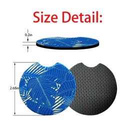 XINLIYA 2 Pack Car Coasters for Drinks Absorbent - 2.75 Inch Cute Car Cup Holder Coasters for Women, Removable Cup Holder Coaster for Your Car, Car Interior Accessories for Women & Girls (Style B)