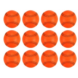 PATIKIL 9 Inch Foam Baseball 12 Pack Soft Practice Baseballs Bulk Standard Size Adult Leather Training Baseball Unmarked Baseballs for Youth Pitching Orange