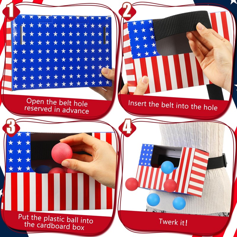 Lunmon 4 Sets Red White Blue Games Swing Shaking Balls