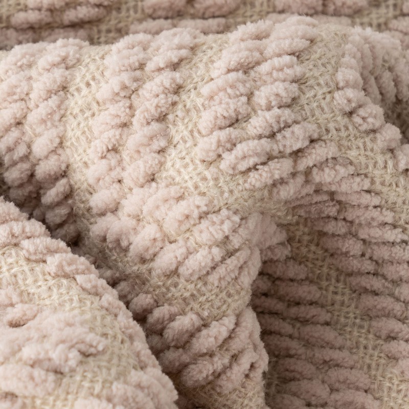 Battilo Beige Throw Blanket for Sofa Bed Couch Chair, Beige