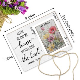 Itsoly Religious Scripture Picture Frames, Christian Gifts Photo Frame, Bible Verse Gifts For Women Christian,As For Me And My House We Will Serve The Lord Joshua 24:15 Picture Photo Frame12P105