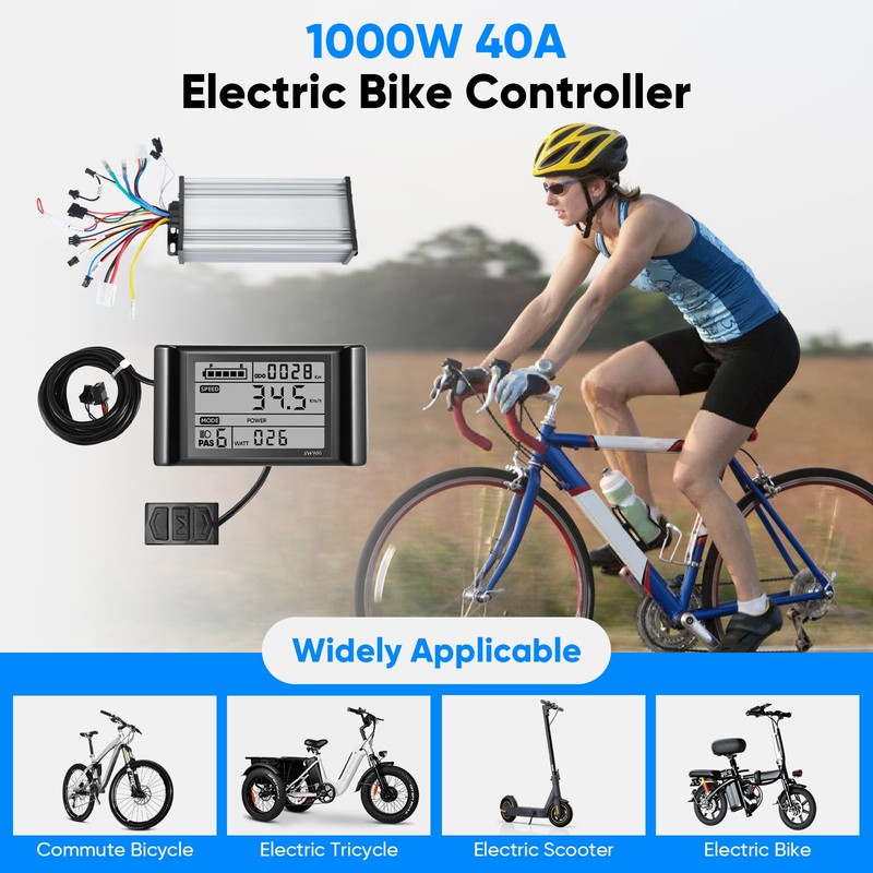 1000W 40A Brushless Motor Controller Kit with IP65 Waterproof LCD
