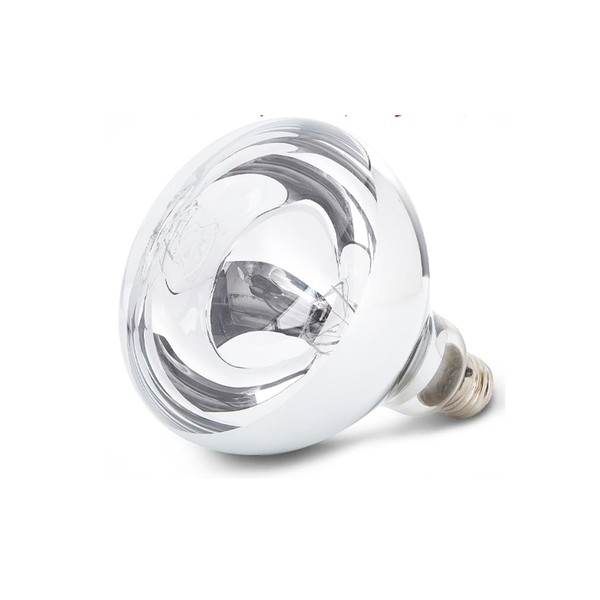 KOUWO Heat Lamp Bulb 250 Watts Infrared White Light for Food Service (dia125x165mm(L))
