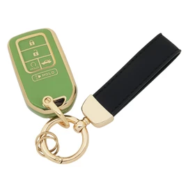 vurbemes 360 Degree Soft TPU Protector Key Fob Cover Case Compatible with 2017 2018 2019 2020 2021 Honda Civic Accord Pilot CR-V Passport Insight EX EX-L Touring 5 Button Key Fob (Green)