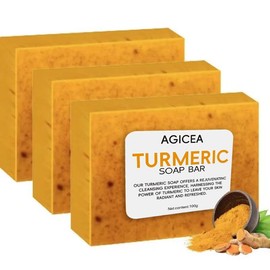 2PCS Turmeric & Kojic Acid Brightening Soap, Kojic Acid Soap, Soap Body Care Body Wash Lemon Flawless Organic