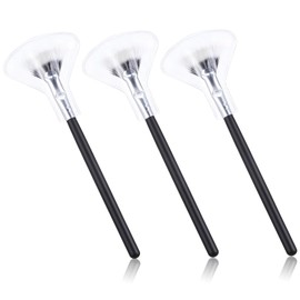 Beavorty Eyelash Brush for Mascara Eyebrow Extensions Precision Fan Shape Brush Soft Dense Fibers Natural False Lashes Makeup Artist's Tool 3pcs*4