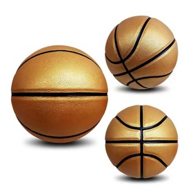 Size 4,5,6 Women's Basketball, Moisture Absorbing PU Surface, Soft and Wear-Resistant, Good Grip, Multiple Colors, Suitable for Indoor and Outdoor Use,Gold,No. 5
