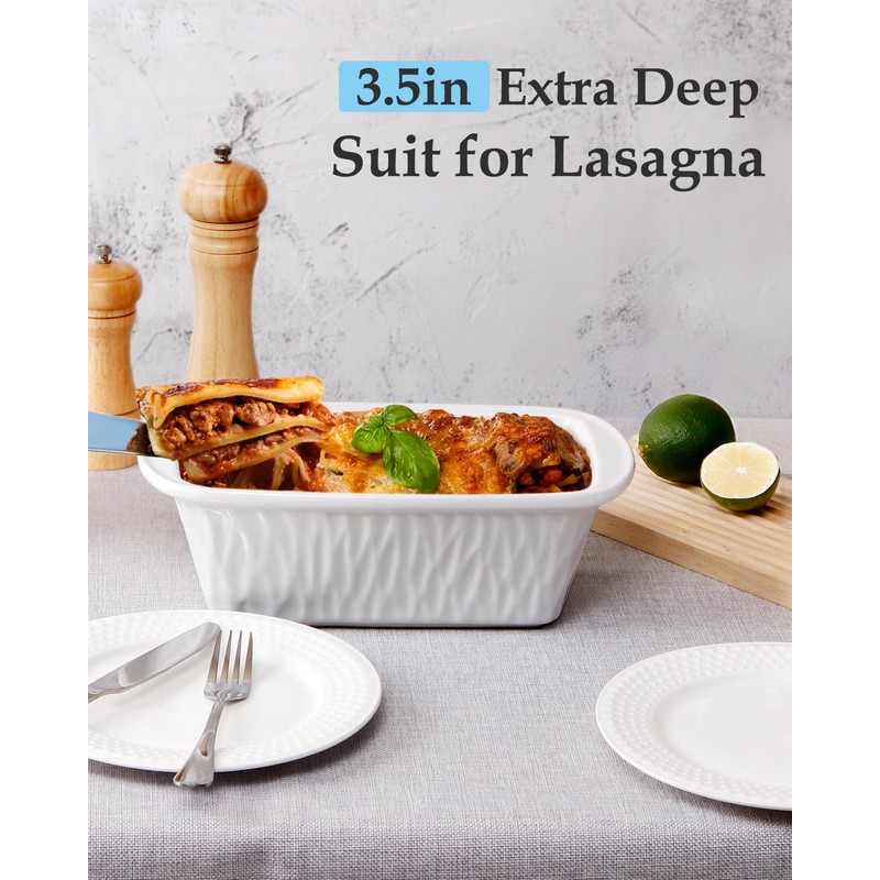 NUTRIUPS 9 x 6 Inch Rectangular Ceramic Loaf Pan for