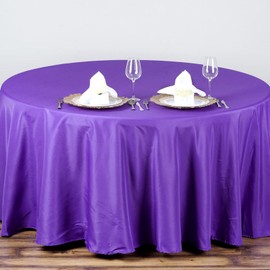 TABLECLOTHSFACTORY 90 Inch Purple Round Tablecloth - Linens Polyester Table Cloth, Stain and Wrinkle Resistant Washable Table Cover for Wedding, Party, Banquet, and Restaurant