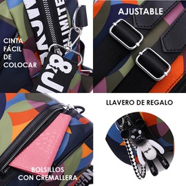 Women's Casual Anti-Theft Waterproof School Backpack Bag for Adults, Students and Teenagers, Travel or Daily with Hole for Headphones and Large Capacity, and Keychain Gift., Mixed, One size