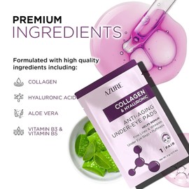 AZURE Collagen & Hyaluronic Anti Aging Under Eye Mask Patches -5 Pairs