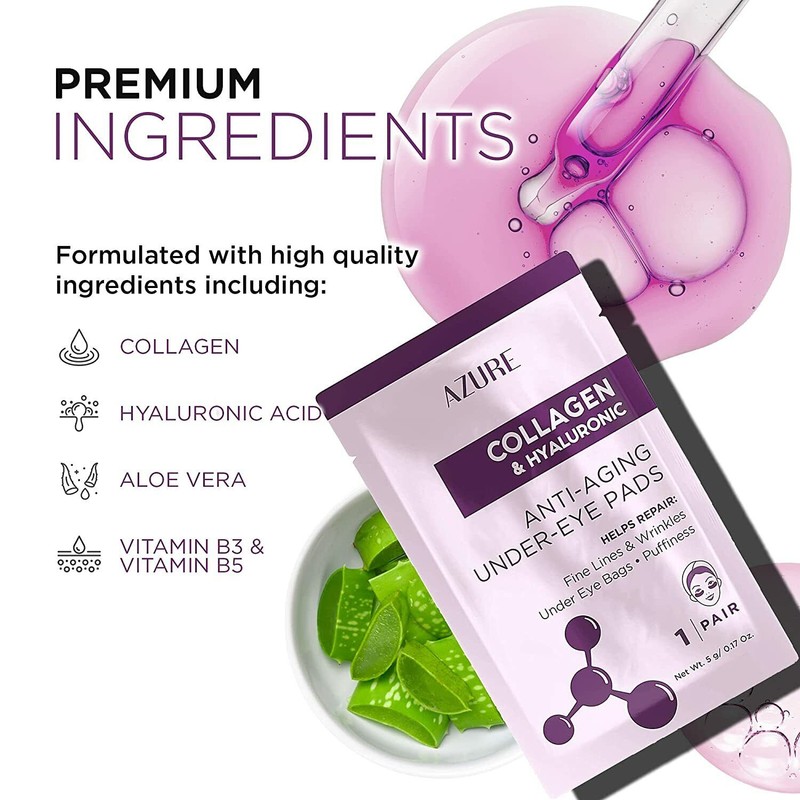AZURE Collagen & Hyaluronic Anti Aging Under Eye Mask Patches