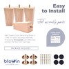 Btowin 4 inch Solid Wood Furniture Legs, 4Pcs Mid-Century Modern