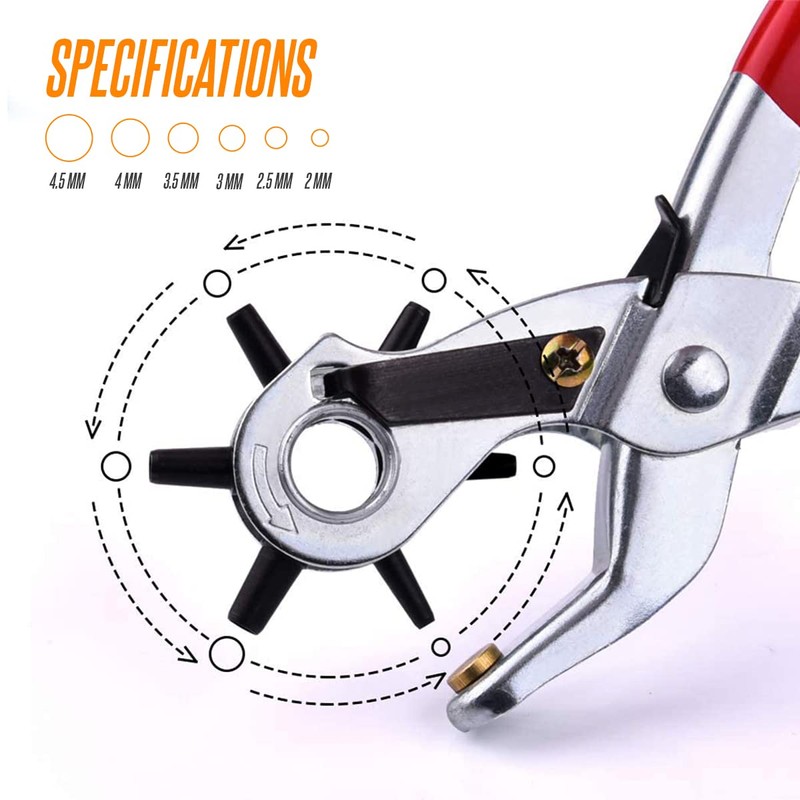 Revolving Leather Punch Belt Hole Puncher Leather Hole Punch Heavy