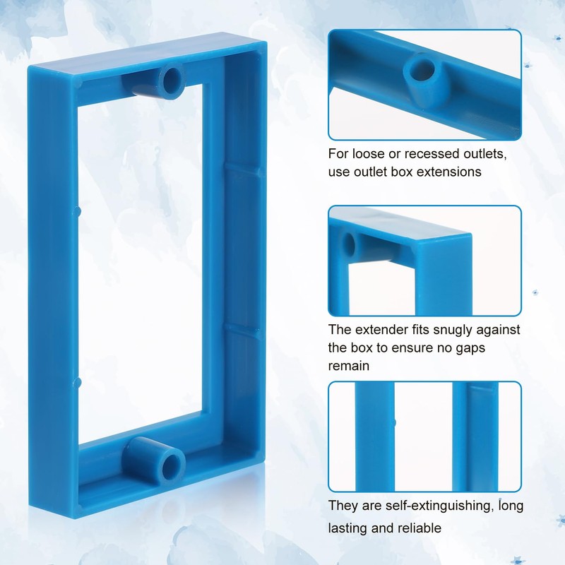 3pcs 1/2" Single Gang Receptacle Outlet Extenders with 6 Screws