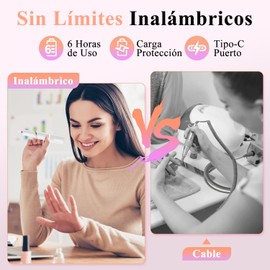 Torno Eléctrico para Uñas,12 en 1 Taladro de Unas Multifuncional,Portátil Alta Velocidad 15000 RPM Drill para Uñas Profesional, Ajustable de 4 Velocidades,para Acrílicos, Geles, Uñas Naturales