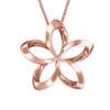 Sterling Silver with Rose Gold Tone Overlay 24mm Open Plumeria
