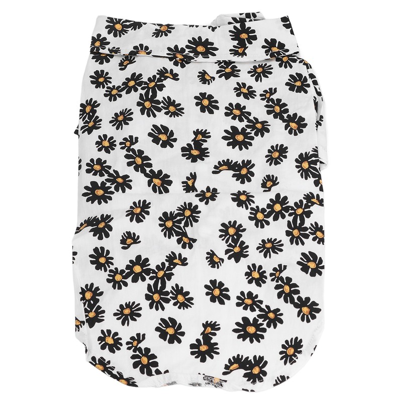 Daisy Print Dog Shirt Soft Breathable Flexible Pet T Shirt