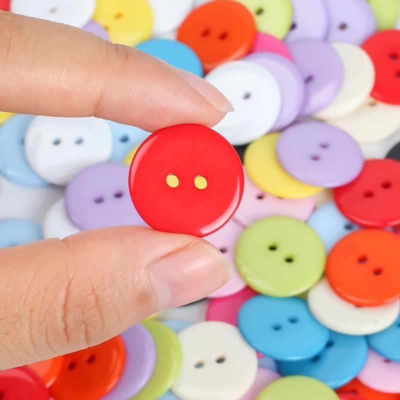 Furuising 180 Pcs Mixed Buttons, 20mm Resin Button 12 Color